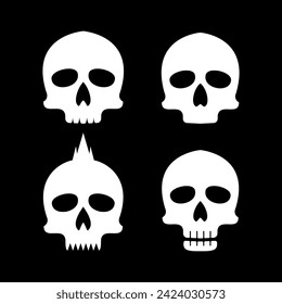 skull logo icon design vector illustration, skull icon,