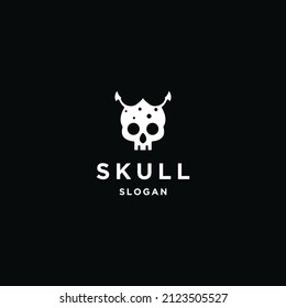 Skull logo icon flat design template 