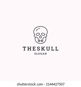 Skull logo icon flat design template 