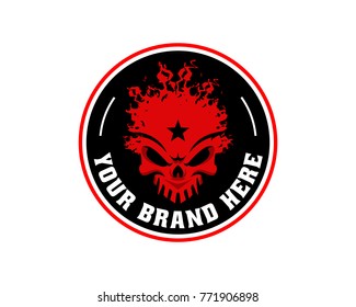 Skull logo, icon or skull illustration, vector of skeleton.