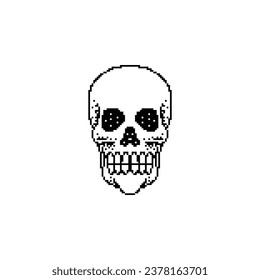 Skull Logo Icon in Pixel Art