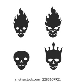 Skull logo icon vector illustration flat design