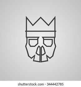 Skull logo illustration with crown