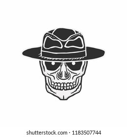 skull logo isolated on white background, vector illustration