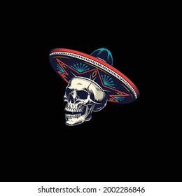 skull logo with mexican hat