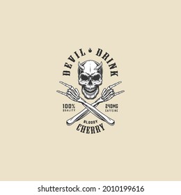 skull logo retro vintage vector