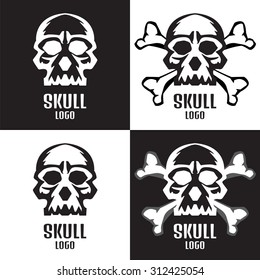 Skull logo set. Human skulls set