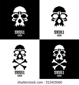 Skull logo set. Human skulls set