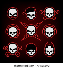 Skull Logo Set on a dark background.