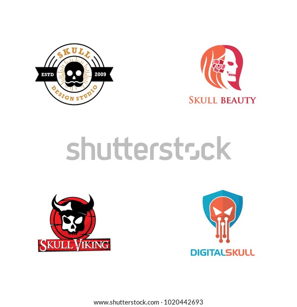 Skull logo set\
vector
