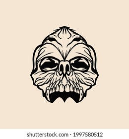 Skull logo silhouette design vector 