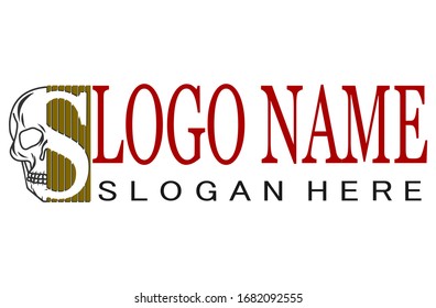 Skull logo, skull split in the letter "S"