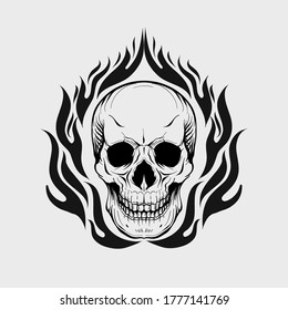 Skull logo, skull tattoo design vector illustration