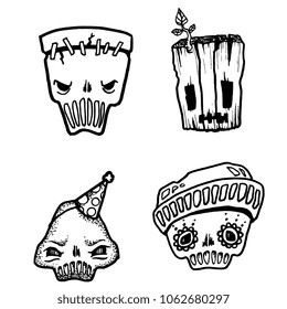 skull logo tattoo mini vector 