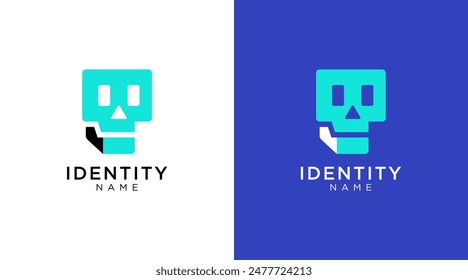 Skull logo template. Skull crossbone icon vector logo design graphic symbol illustration