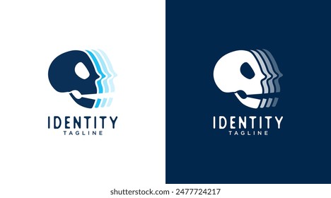 Skull logo template. Skull crossbone icon vector logo design graphic symbol illustration