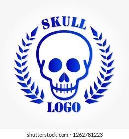 skull logo template design with shadow effect