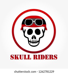 skull logo template design with shadow effect