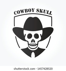 skull logo template design with shadow effect