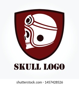 skull logo template design with shadow effect