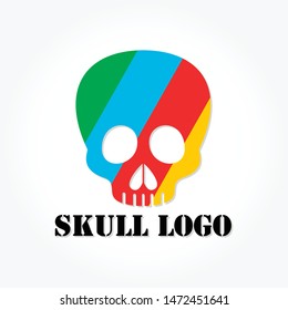 skull logo template design with shadow effect