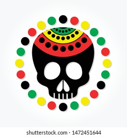 skull logo template design with shadow effect