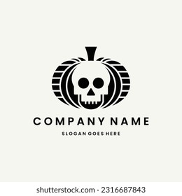 Skull Logo vector design template black logo and white background
