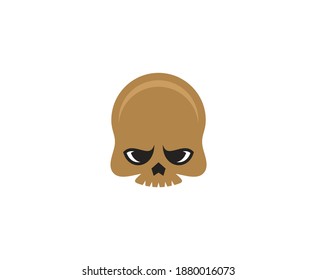 Skull logo vector head bone icon 
