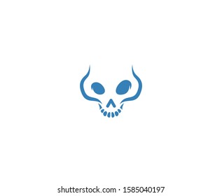 Skull logo vector icon design 