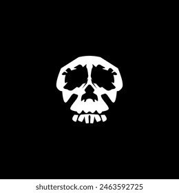 skull logo vector icon illustration.