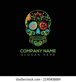 Diseño de ilustraciones vectoriales del logotipo del cráneo 