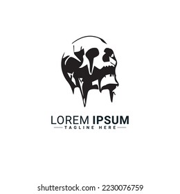 Diseño de ilustraciones vectoriales del logotipo del cráneo  