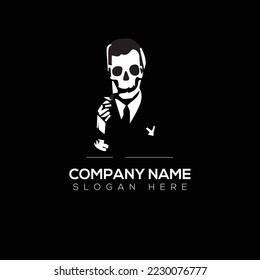 Diseño de ilustraciones vectoriales del logotipo del cráneo  