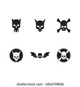 Skull logo vector illustration flat design