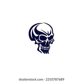 Skull Logo vector pirate icon logo Halloween ghost graphic symbol 