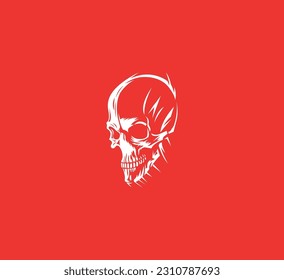 Skull Logo vector pirate icon logo Halloween ghost graphic symbol 