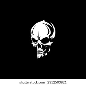 Skull Logo vector pirate icon logo Halloween ghost graphic symbol