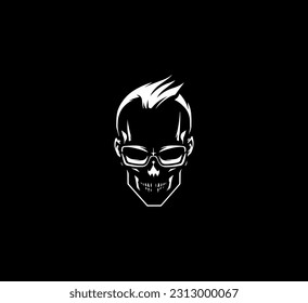 Skull Logo vector pirate icon logo Halloween ghost graphic symbol