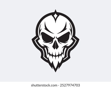 Skull Logo, Vintage T Shirt Vector, Skull crossbone vector pirate icon logo Halloween ghost graphic symbol illustration.	