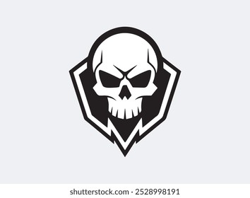 Skull Logo, Vintage T Shirt Vector, Skull crossbone vector pirate icon logo Halloween ghost graphic symbol illustration.