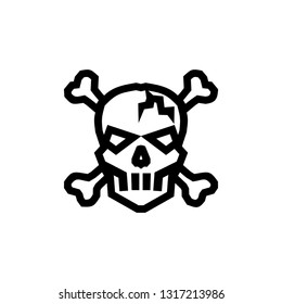 Skull logo,Black crack skull logo