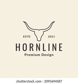 skull long horn hipster logo design vector graphic symbol icon sign illustration creative idea