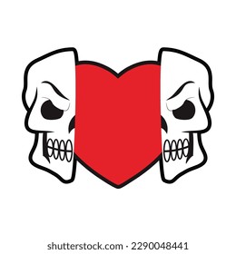 Skull Love Patch V65 Patch Streetwear, Urban Design White and Black Colors Patch Commercial Use