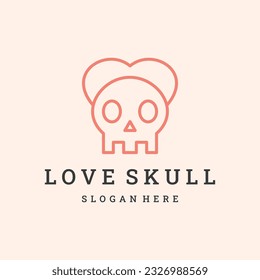 Skull in love vector. skull lovers. romantic .