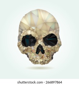 Skull low poly crystal vector