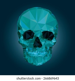 Skull low poly vector crystal 