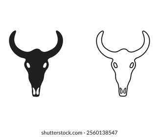 The skull is made up of dense bone to support the weight and structure of the cow’s head. The eye sockets are large, and the nasal cavity is wide and spacious, designed for efficient breathing.