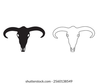 The skull is made up of dense bone to support the weight and structure of the cow’s head. The eye sockets are large, and the nasal cavity is wide and spacious, designed for efficient breathing.