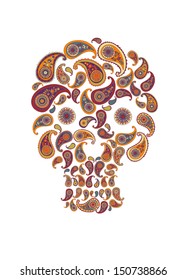 skull made from paisley
