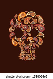 skull made from paisley